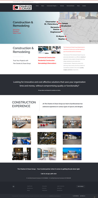 website development for Charles and Chase Construction Company