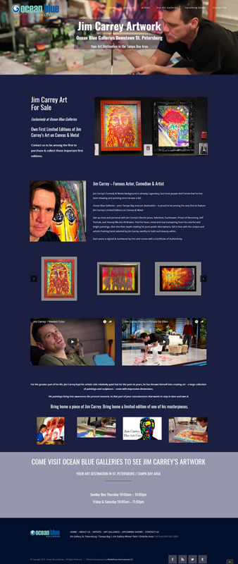 web design landing page Jim Carrey artwork