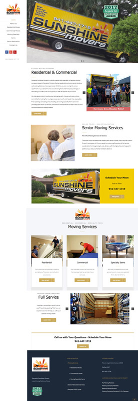 web design for Sarasota Sunshine Movers