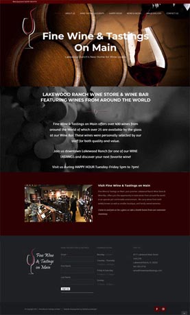 Website Development and Hosting for Fine Wine & Tastings on Main