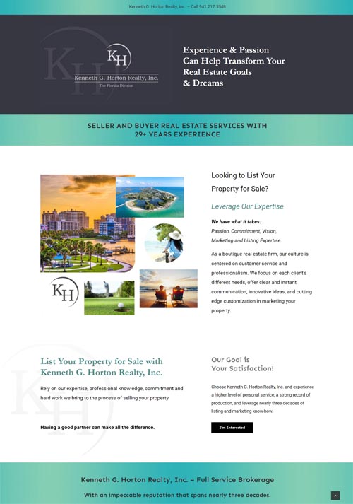 Ken Horton Realty website development, web design, graphic design
