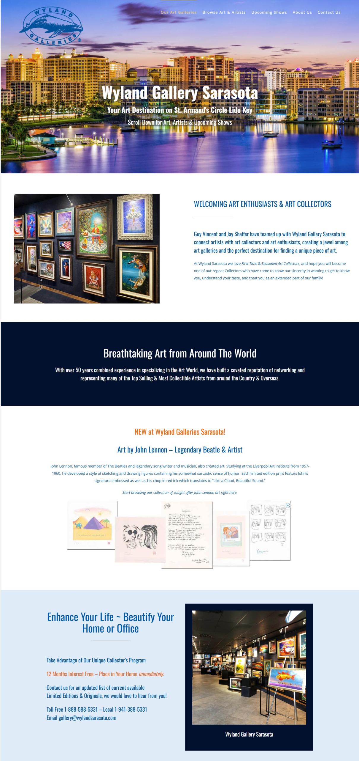 Wyland Galleries Sarasota web design