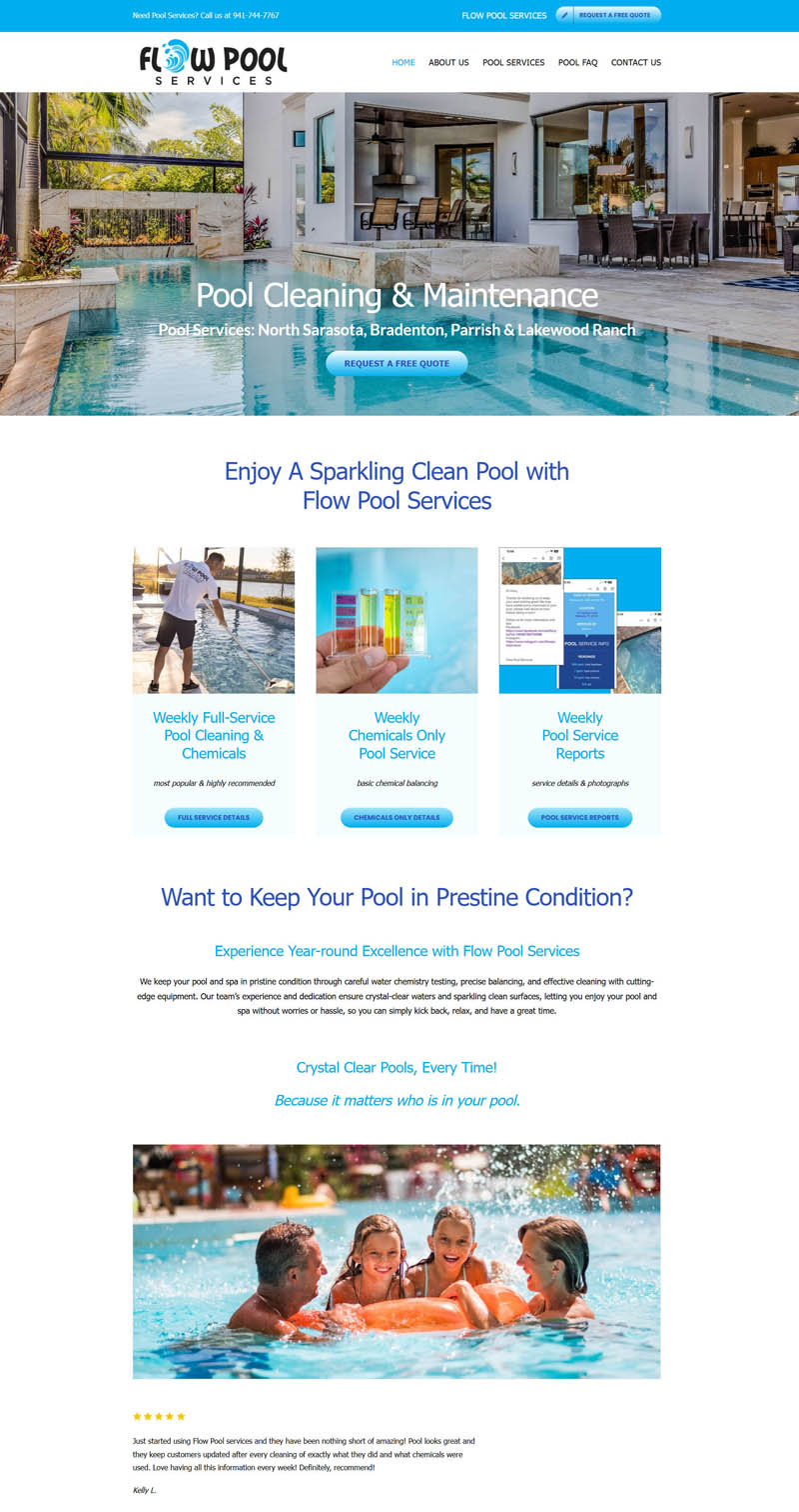 Website Development for Flow Pool Services