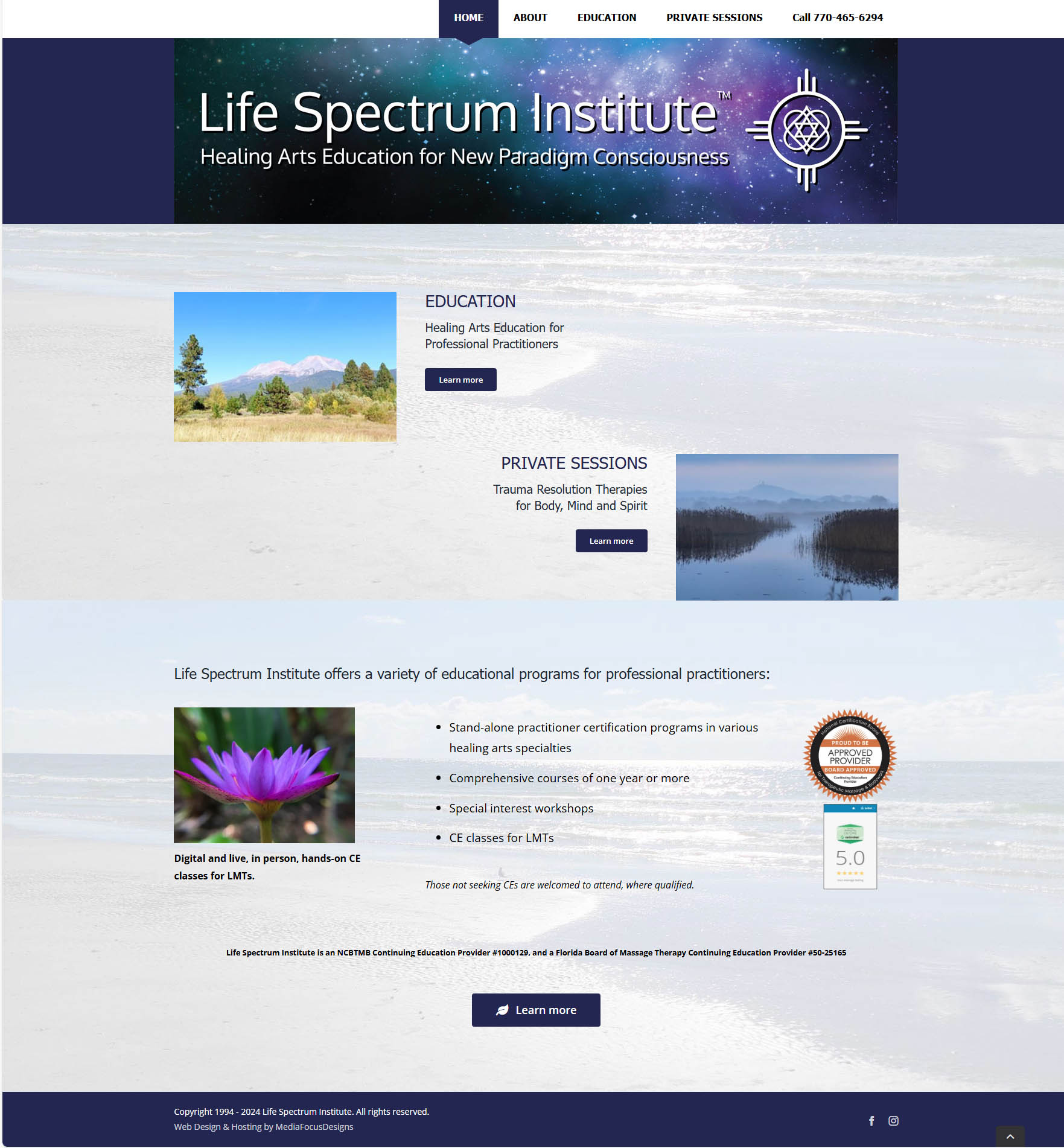 Lifespectrum Institiute website development